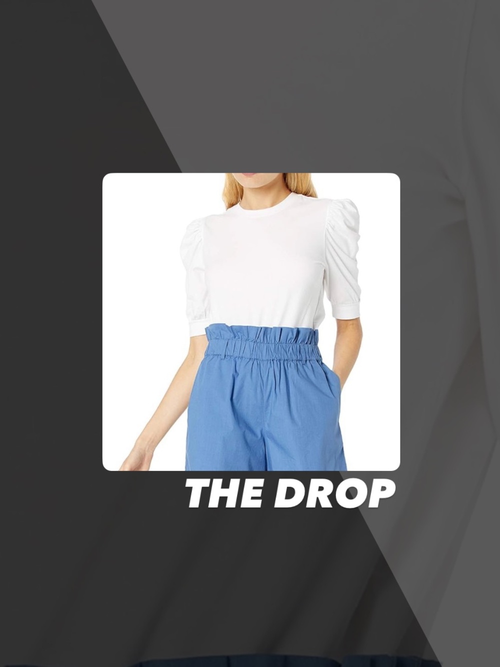 Crewneck Puff-Sleeve Tee in White